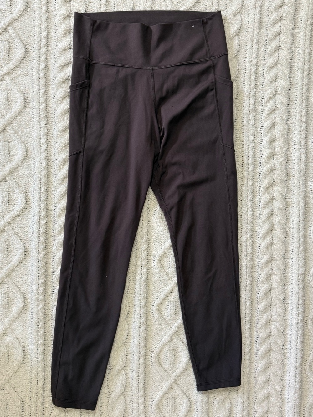 GapFit Sky High Studio Pocket Leggings Brown High Rise Yoga Athletic Pants Large - Picture 2 of 16